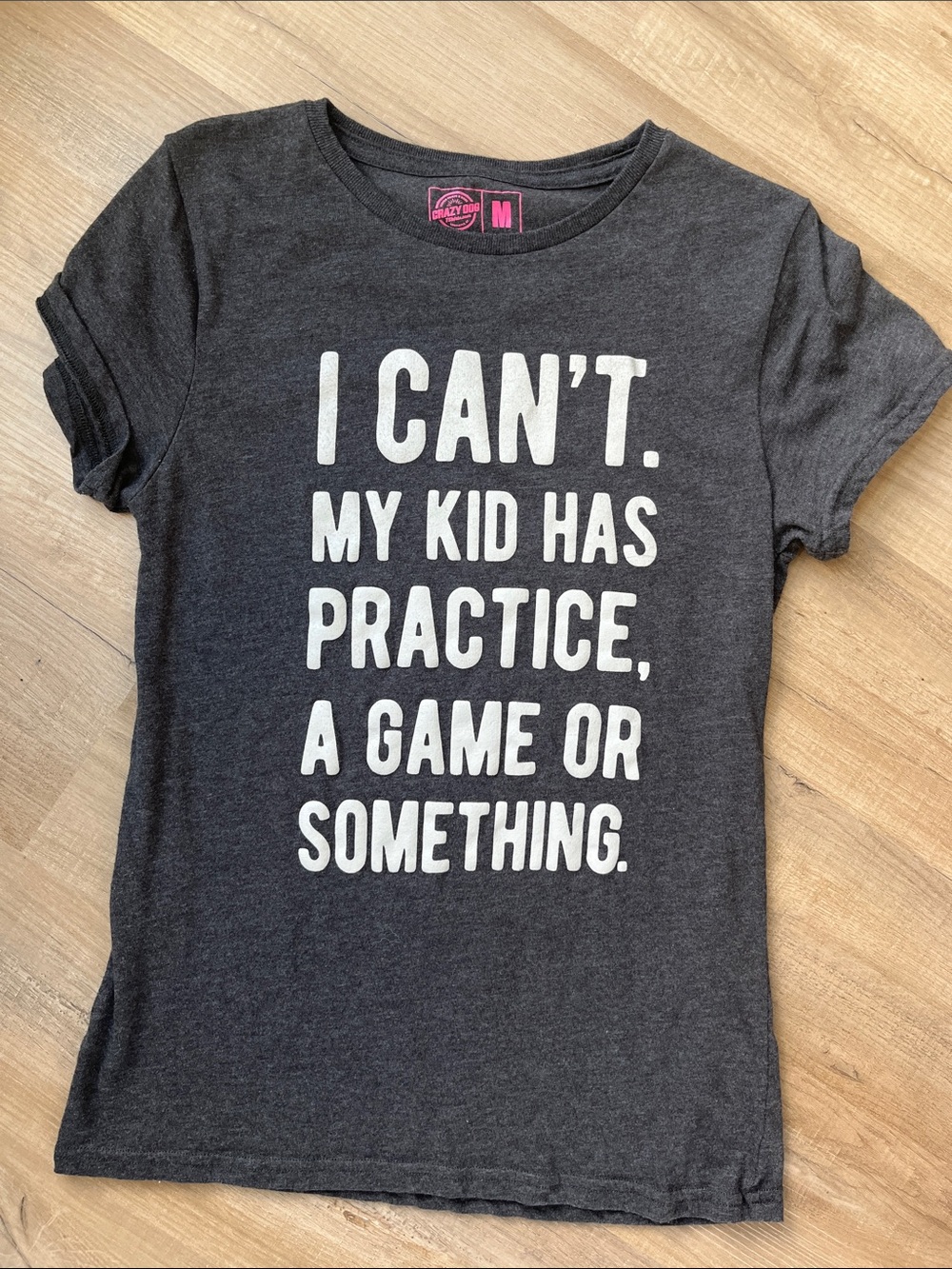 Crazy Dog Sports Mom T-Shirt Charcoal